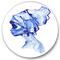 Designart - Blue Fashion Portrait of Afro American Woman - Modern Metal Circle Wall Art